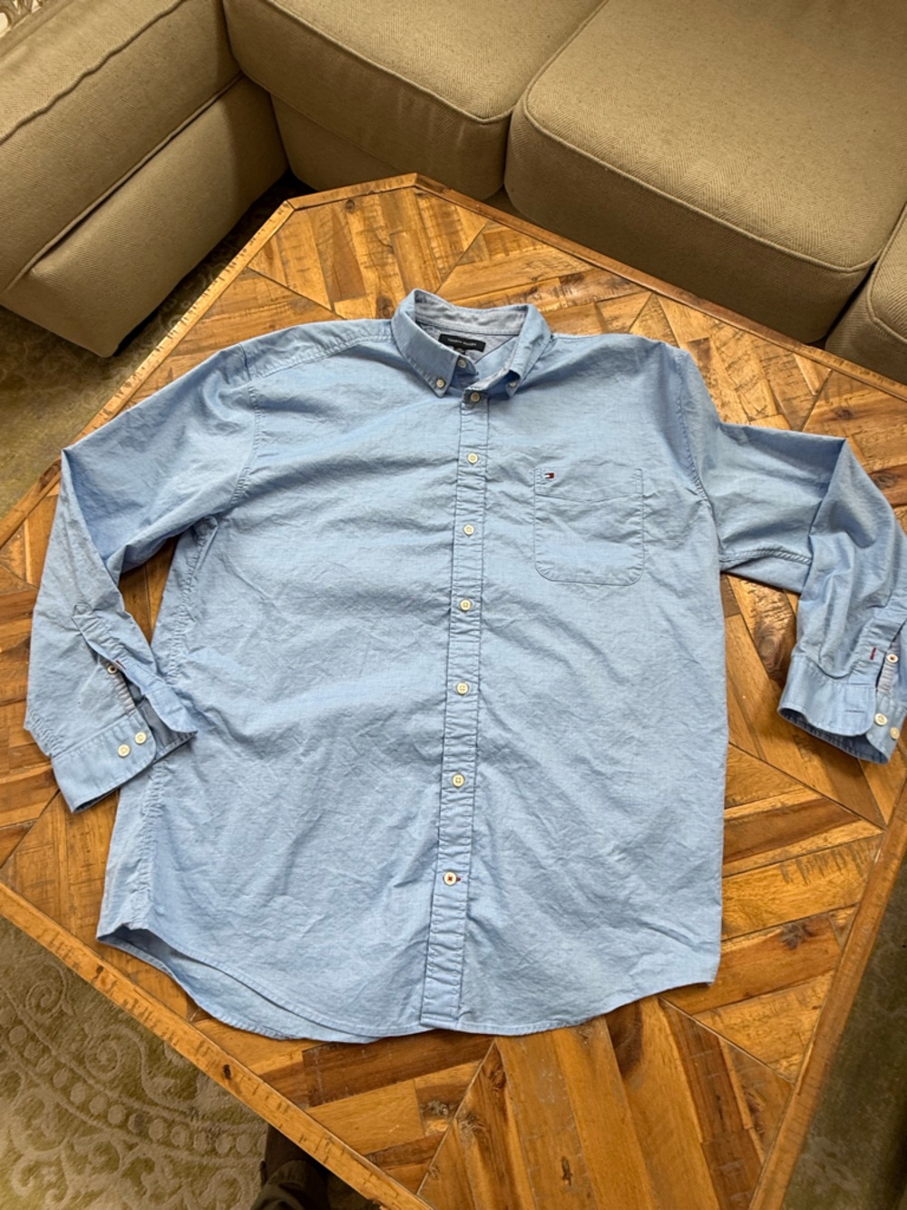 Tommy Hilfiger Pale Blue Button-Down Shirt